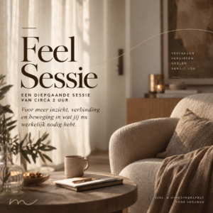 Feel Sessie – diepgaande lichaamsgerichte sessie van circa 2 uur voor meer inzicht, verbinding en beweging
